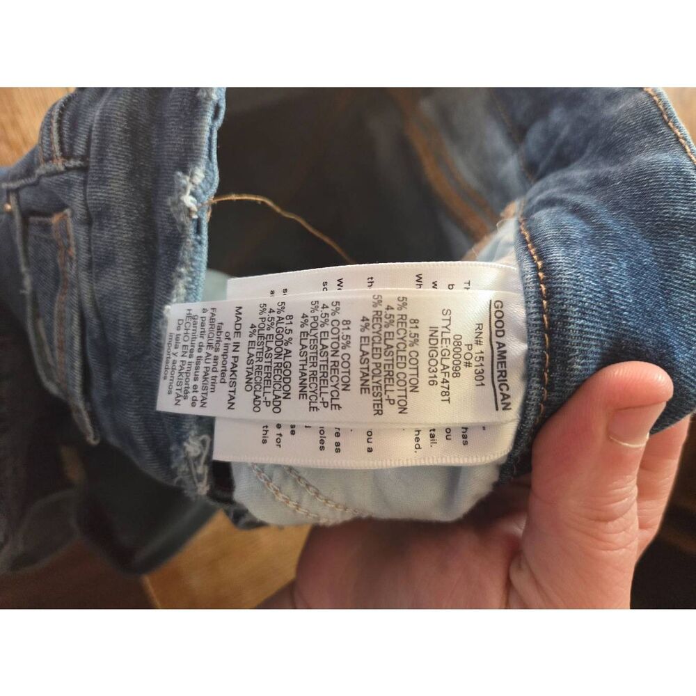 Good American Always Fits Good Legs Straight Jeans Indigo 316 Sz 00-4 - Picture 5 of 5